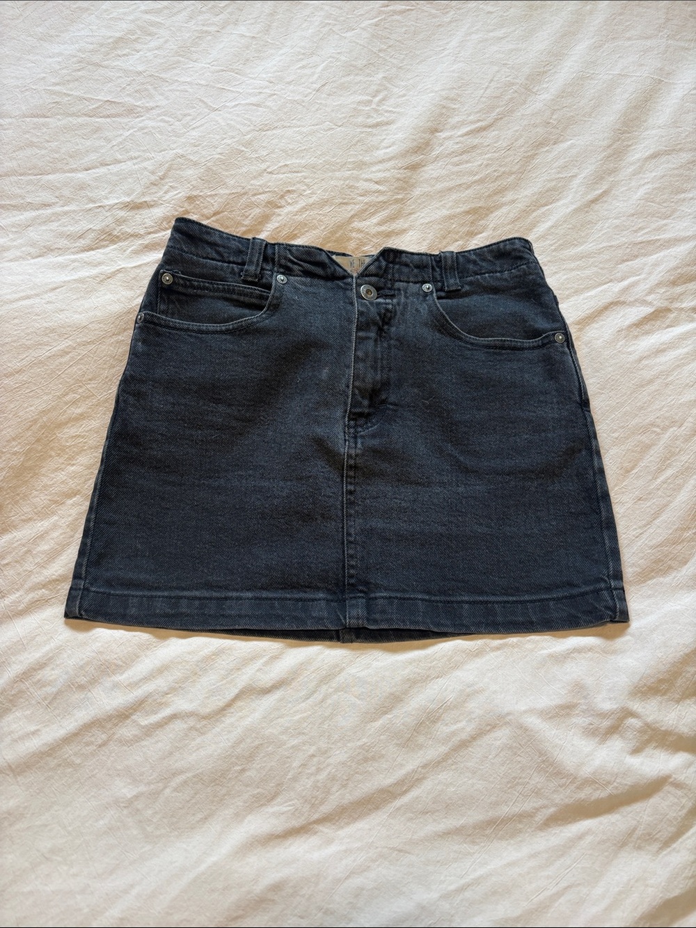 We The Free Dark Wash Denim Mini Skirt